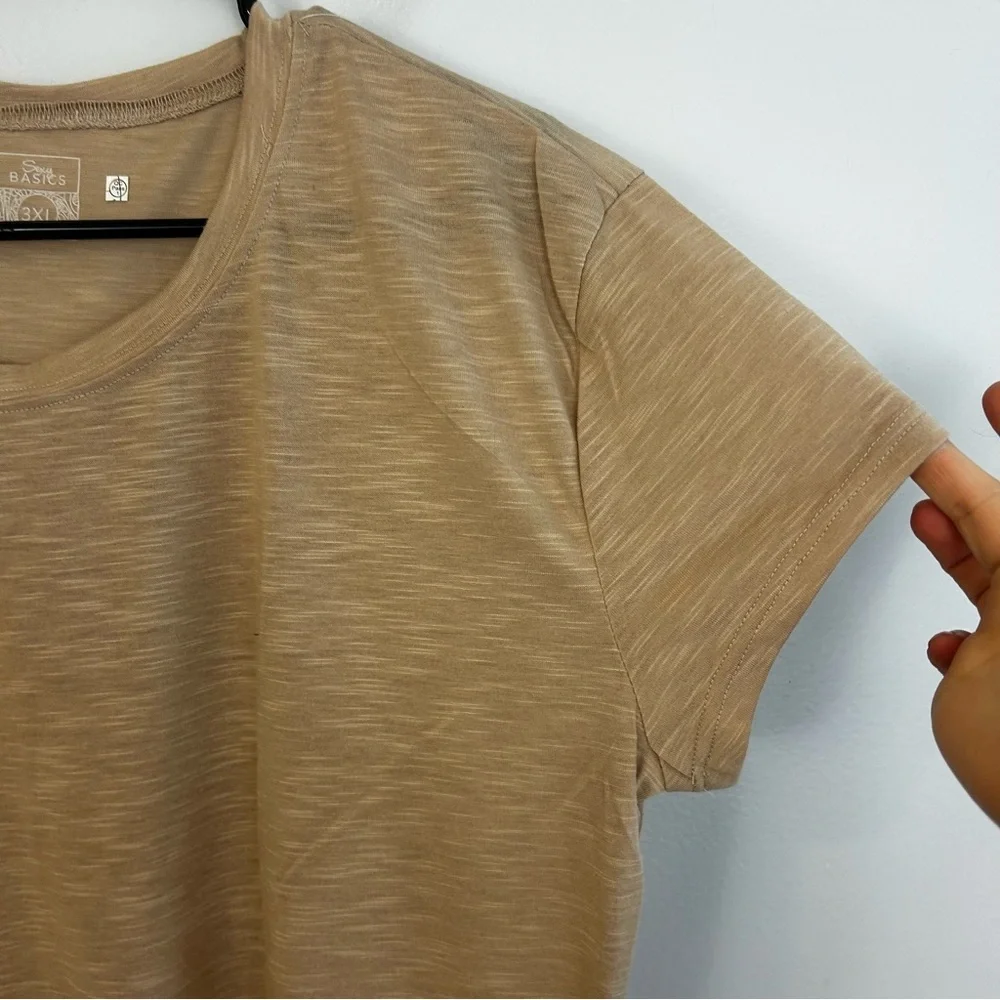 NWT Sexy Basic's Lightweight Casual Tan Short Sleeve Yoga Top/T-Shirt Size 3X